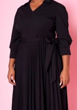 Plus Size Pleated Fit & Flare Midi Dress -Curve Elegance Shop 2022467 001 5