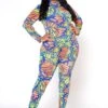 Plus Size Butterfly Print Fitted Jumpsuit -Curve Elegance Shop 2022473 001 2