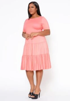 Plus Size Effortless Ruffled Fit & Flare Dress -Curve Elegance Shop 2022516 001 1