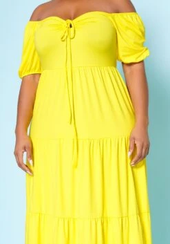 Plus Size Off Shoulder Fit & Flare Maxi Dress -Curve Elegance Shop 2022517 001 4