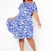 Plus Size Abstract Print Off Shoulder Flare Dress -Curve Elegance Shop 2022519 001 1