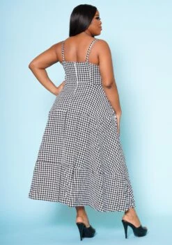 Plus Size Houndstooth Print Maxi Dress -Curve Elegance Shop 2022520 001 4