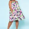 Plus Size Tropic Floral Pattern Flare Mini Dress 1 Plus Size Tropic Floral Pattern Flare Mini Dress -Curve Elegance Shop 2022523 001 1