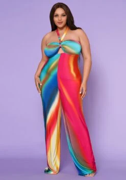 Plus Size Sunset Views Multi Print Jumpsuit 9 Plus Size Sunset Views Multi Print Jumpsuit -Curve Elegance Shop 2022540 001 1