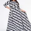 Plus Size Fit & Flare Plaid Pattern Maxi Dress 2 Plus Size Fit & Flare Plaid Pattern Maxi Dress -Curve Elegance Shop 2022546 001 1