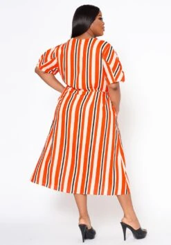 Plus Size Puff Sleeve Wrap Dress -Curve Elegance Shop 2022548 001 4