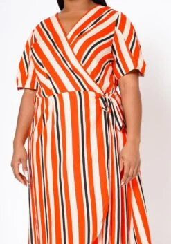 Plus Size Puff Sleeve Wrap Dress -Curve Elegance Shop 2022548 001 5