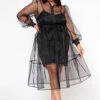 Plus Size Top Trend Sheer Button Front Fit & Flare Dress 1 Plus Size Top Trend Sheer Button Front Fit & Flare Dress -Curve Elegance Shop 2022579 001 1