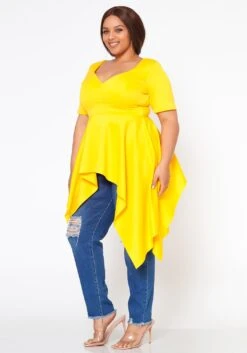 Plus Size Asymmetric Peplum Top -Curve Elegance Shop 2022580 002 2
