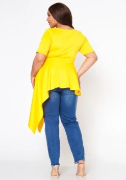 Plus Size Asymmetric Peplum Top -Curve Elegance Shop 2022580 002 3