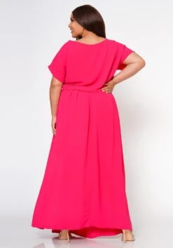 Plus Size Sincere Crop Blouse & Flare Maxi Skirt Set -Curve Elegance Shop 2022594 002 4