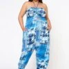Plus Size Patchwork Denim Print Harem Jumpsuit 1 Plus Size Patchwork Denim Print Harem Jumpsuit -Curve Elegance Shop 2022595 001 1
