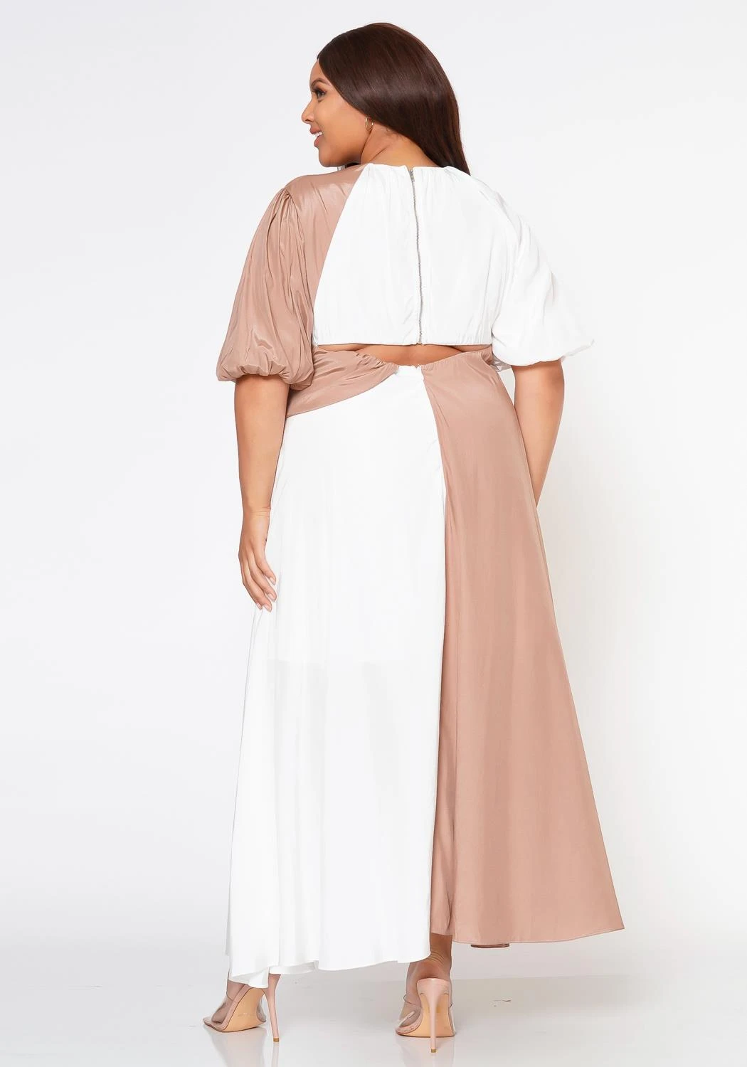 Plus Size Color Splice Fit & Flare Maxi Dress 7 Plus Size Color Splice Fit & Flare Maxi Dress - Image 5