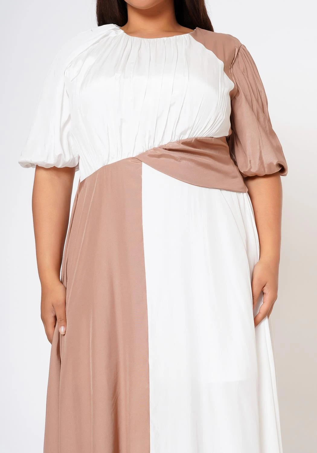 Plus Size Color Splice Fit & Flare Maxi Dress 8 Plus Size Color Splice Fit & Flare Maxi Dress - Image 6