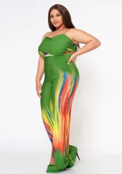 Plus Size Multi Print Flare Cami Jumpsuit -Curve Elegance Shop 2022603 001 2