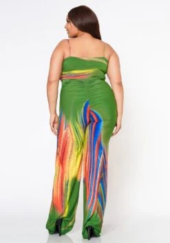 Plus Size Multi Print Flare Cami Jumpsuit -Curve Elegance Shop 2022603 001 3