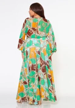 Plus Size Multi Chainlink Pattern Fit & Flare Maxi Dress -Curve Elegance Shop 2022606 002 4