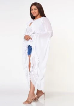 Plus Size Exaggerated Bell Sleeves Peplum Top -Curve Elegance Shop 2022609 001 2