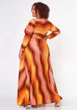 Plus Size Wave Pattern Fit & Flare Maxi Dress -Curve Elegance Shop 2022615 001 4