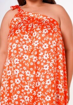 Plus Size One Shoulder Floral Print Maxi Dress -Curve Elegance Shop 2022618 001 5