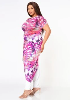 Plus Size Mesh Print Asymmetric Top -Curve Elegance Shop 2022621 001 4