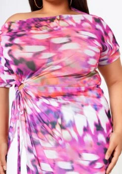 Plus Size Mesh Print Asymmetric Top -Curve Elegance Shop 2022621 001 5