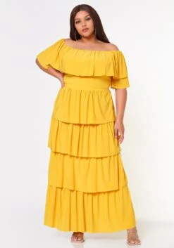 Plus Size Tiered Ruffle Top And Skirt Set -Curve Elegance Shop 2022623 003 2