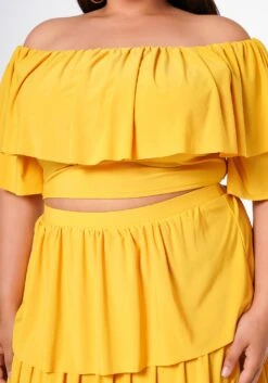 Plus Size Tiered Ruffle Top And Skirt Set -Curve Elegance Shop 2022623 003 5