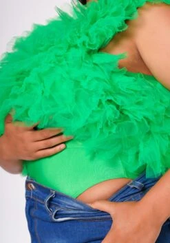 Plus Size Ruffle Tulle Sleeveless Bodysuit -Curve Elegance Shop 2022624 001 5