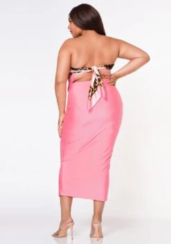 Plus Size Bandeau Scarf Top & Bodycon Maxi Skirt Set 10 Plus Size Bandeau Scarf Top & Bodycon Maxi Skirt Set -Curve Elegance Shop 2022625 001 3