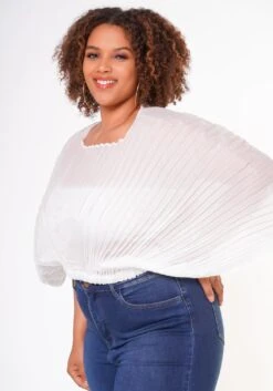 Plus Size Pleated Dolman Sleeve Top -Curve Elegance Shop 2022648 002 4