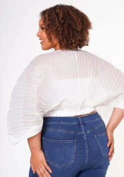 Plus Size Pleated Dolman Sleeve Top -Curve Elegance Shop 2022648 002 5