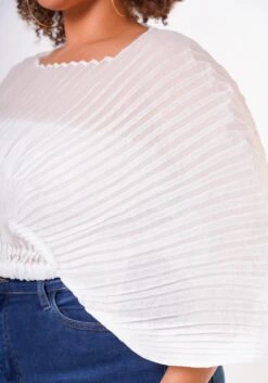 Plus Size Pleated Dolman Sleeve Top -Curve Elegance Shop 2022648 002 6