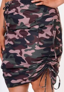 Plus Size Drawstring Side Camo Skirt -Curve Elegance Shop 2022649 001 5