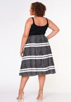 Plus Size Striped Flare Midi Skirt -Curve Elegance Shop 2022651 001 4