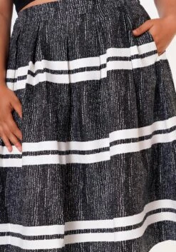 Plus Size Striped Flare Midi Skirt -Curve Elegance Shop 2022651 001 5
