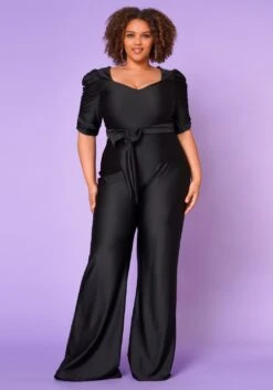 Plus Size Sweetheart Neck Satin Jumpsuit -Curve Elegance Shop 2022654 001 1