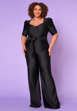 Plus Size Sweetheart Neck Satin Jumpsuit -Curve Elegance Shop 2022654 001 2