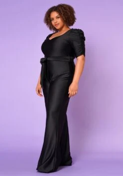 Plus Size Sweetheart Neck Satin Jumpsuit -Curve Elegance Shop 2022654 001 3