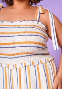 Plus Size Picnic Smocked Jumpsuit -Curve Elegance Shop 2022657 001 5