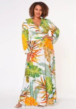 Plus Size Summer Leaf Two Piece Set -Curve Elegance Shop 2022666 001 0