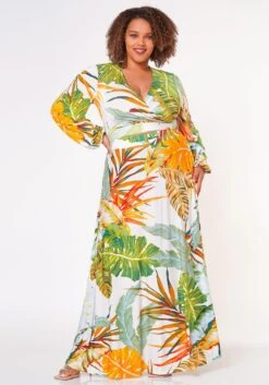 Plus Size Summer Leaf Two Piece Set -Curve Elegance Shop 2022666 001 2