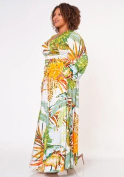 Plus Size Summer Leaf Two Piece Set -Curve Elegance Shop 2022666 001 3