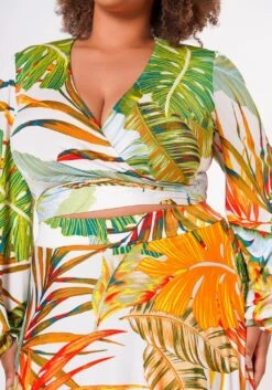 Plus Size Summer Leaf Two Piece Set -Curve Elegance Shop 2022666 001 5