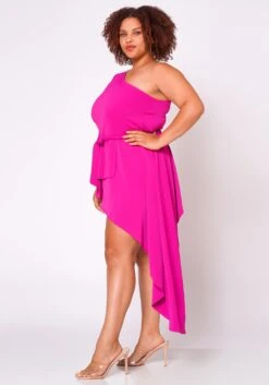 Plus Size Extravagant One Sleeve Drape Blouse -Curve Elegance Shop 2022701 002 3