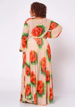 Plus Size Floral Maxi Chiffon Dress -Curve Elegance Shop 2022702 001 5