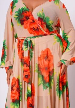Plus Size Floral Maxi Chiffon Dress -Curve Elegance Shop 2022702 001 6